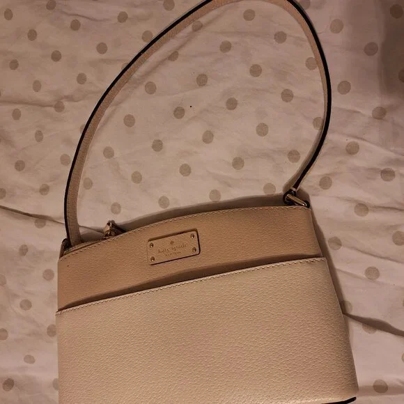 Kate Spade New York Beige Pebbled Leather Crossbody Bag – Adjustable Strap - Picture 3 of 4